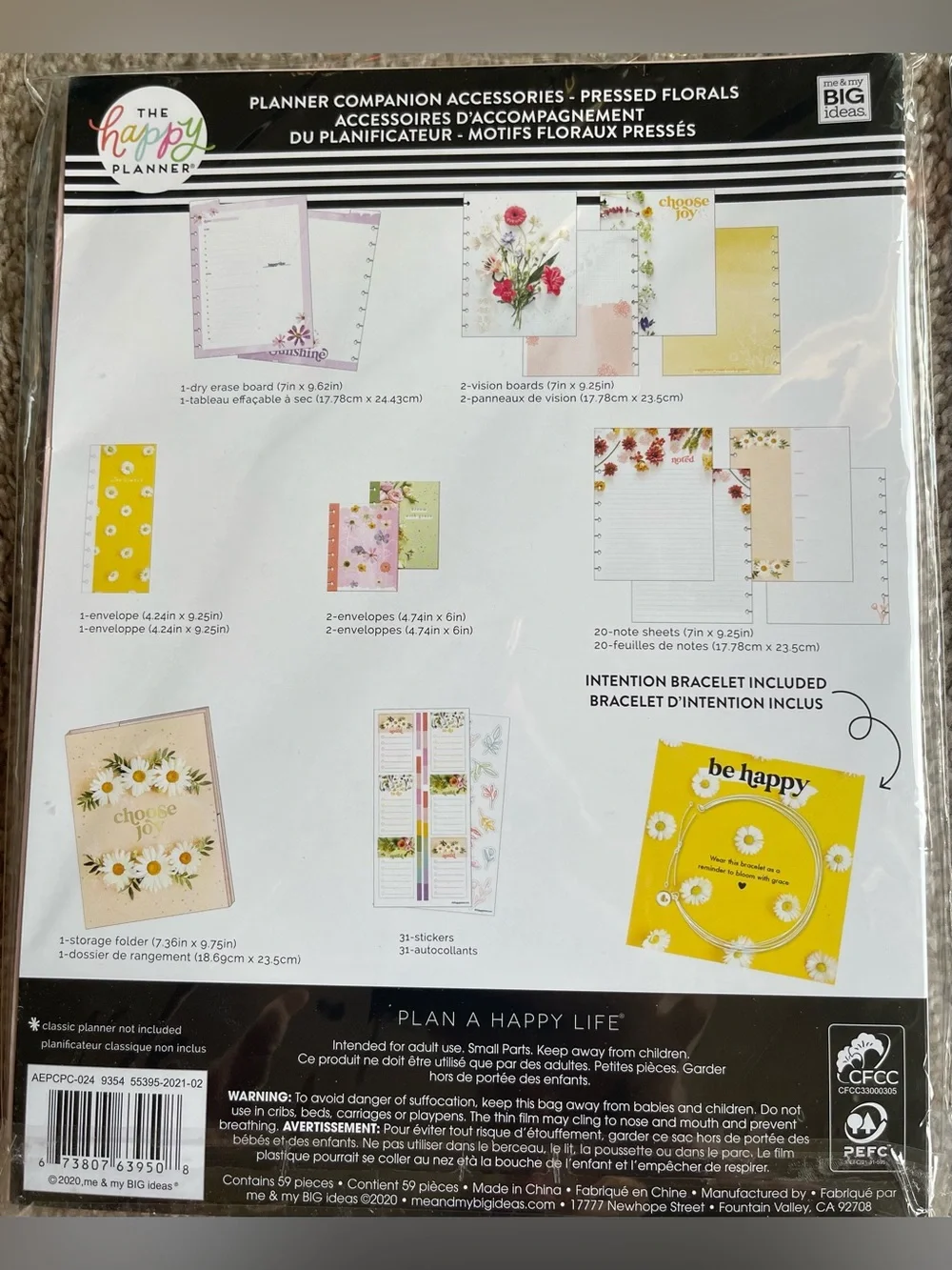 The Happy Planner Yellow Daisy Floral Planner plus 2 sets of accessories~New